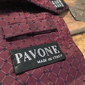 Pavone Red Pattern Mens Tie